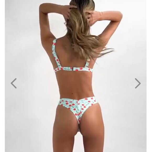 NWT OneOne Swimwear Bikini SET Cherry Crush Kameron Jesse NEW White Blue Red - Picture 12 of 14